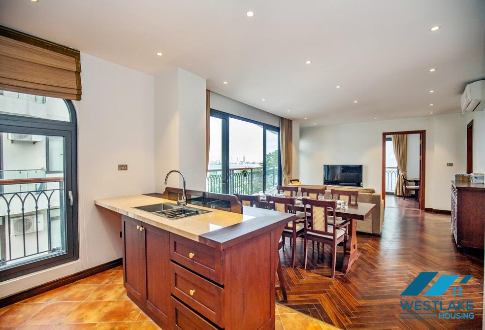 A beautiful 3 bedrooms serviced apartment with lake view for rent in Tay Ho, Ha Noi