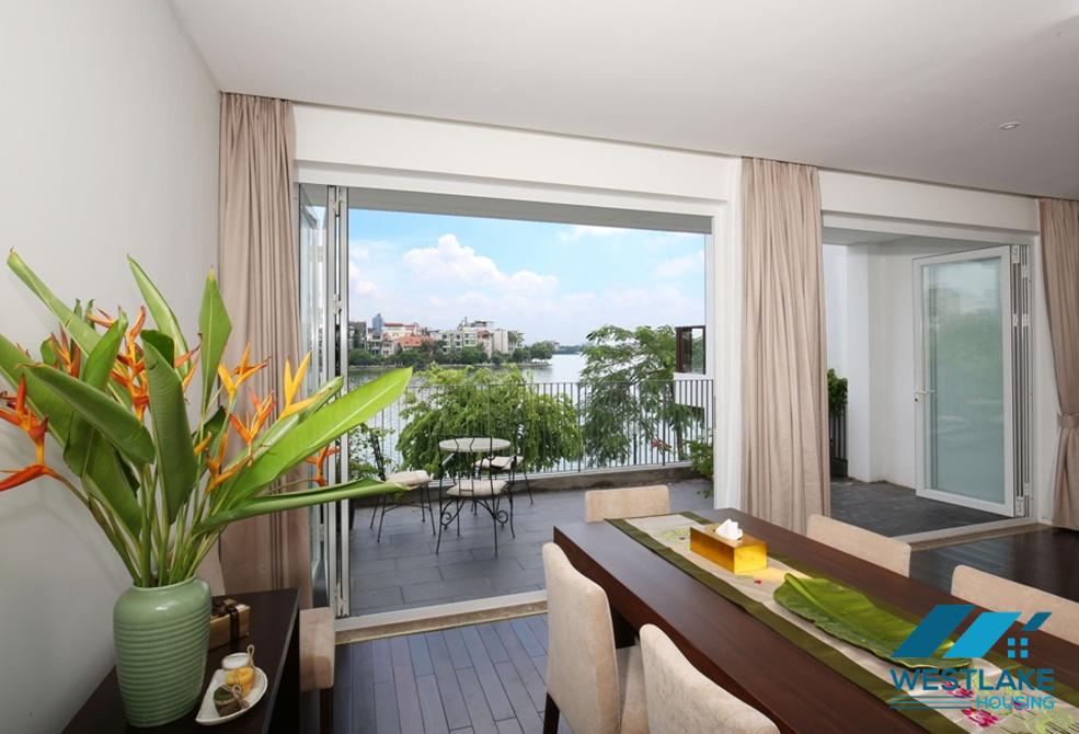 Lakeside executive apartment with large terrace for rent in Tay Ho, Hanoi Lakeside executive apartment with large terrace for rent in Tay Ho, Hanoi