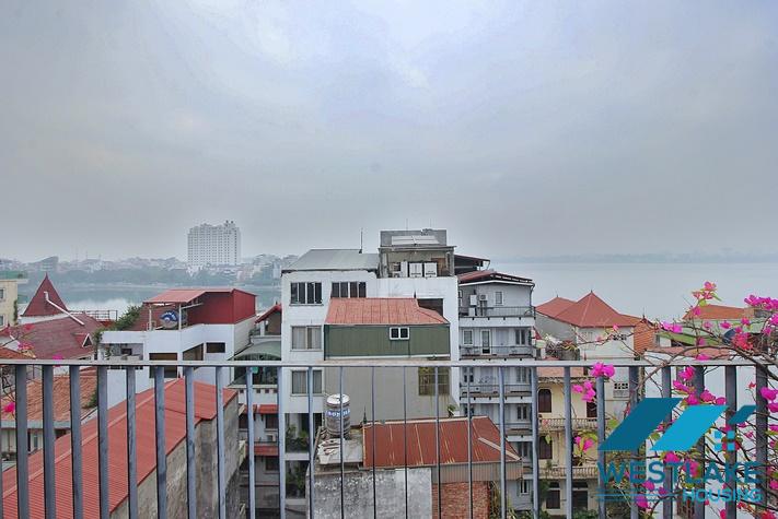 Bright two bedroom apartment on high floor for rent in Xuan Dieu area, Tay Ho, Ha Noi
