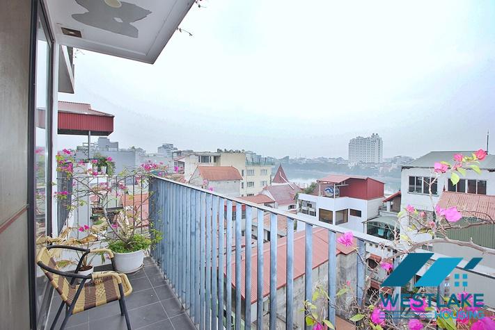 Bright two bedroom apartment on high floor for rent in Xuan Dieu area, Tay Ho, Ha Noi