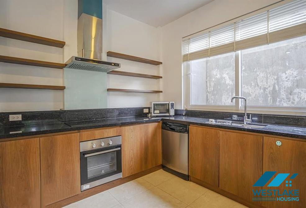 A green and airy four bedrooms apartment for rent in Au Co street, Tay Ho, Ha Noi