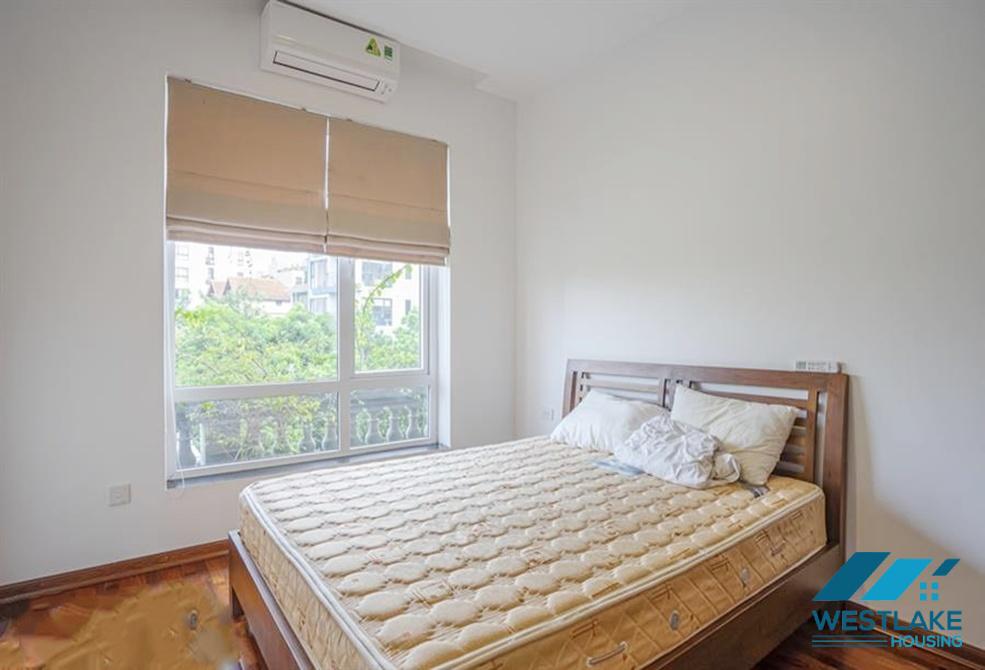 A green and airy four bedrooms apartment for rent in Au Co street, Tay Ho, Ha Noi