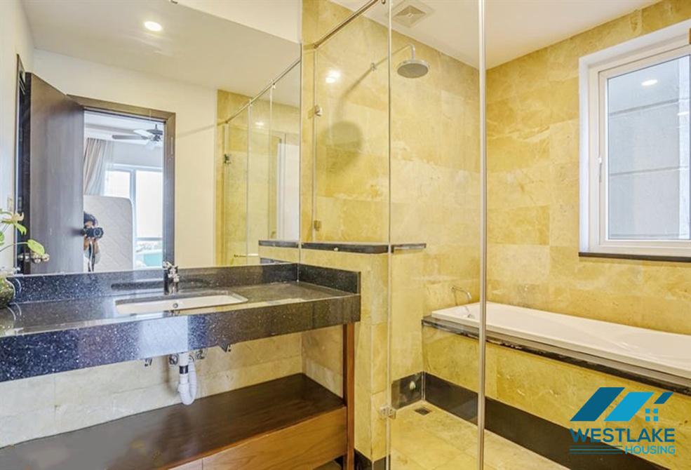 A green and airy four bedrooms apartment for rent in Au Co street, Tay Ho, Ha Noi