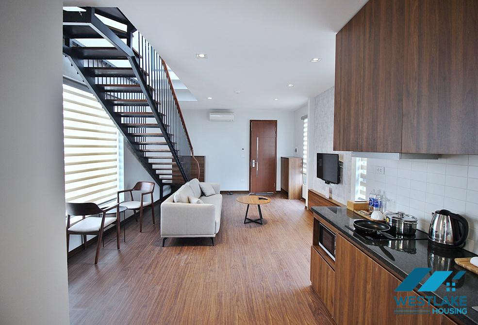 A well-decorated duplex 2 bedrooms apartment for rent in Au Co street, Tay Ho, Ha Noi