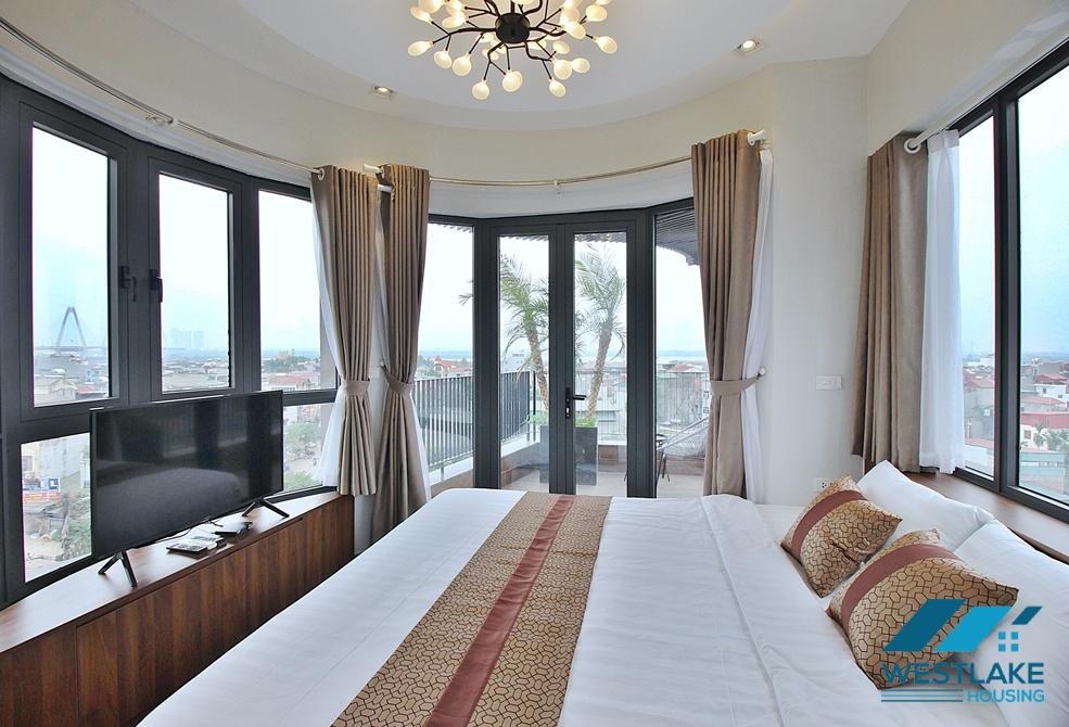 A well-decorated duplex 2 bedrooms apartment for rent in Au Co street, Tay Ho, Ha Noi