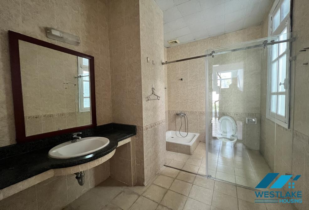 Unfurnished house with big yard and garden for rent in Ciputra, Tay Ho