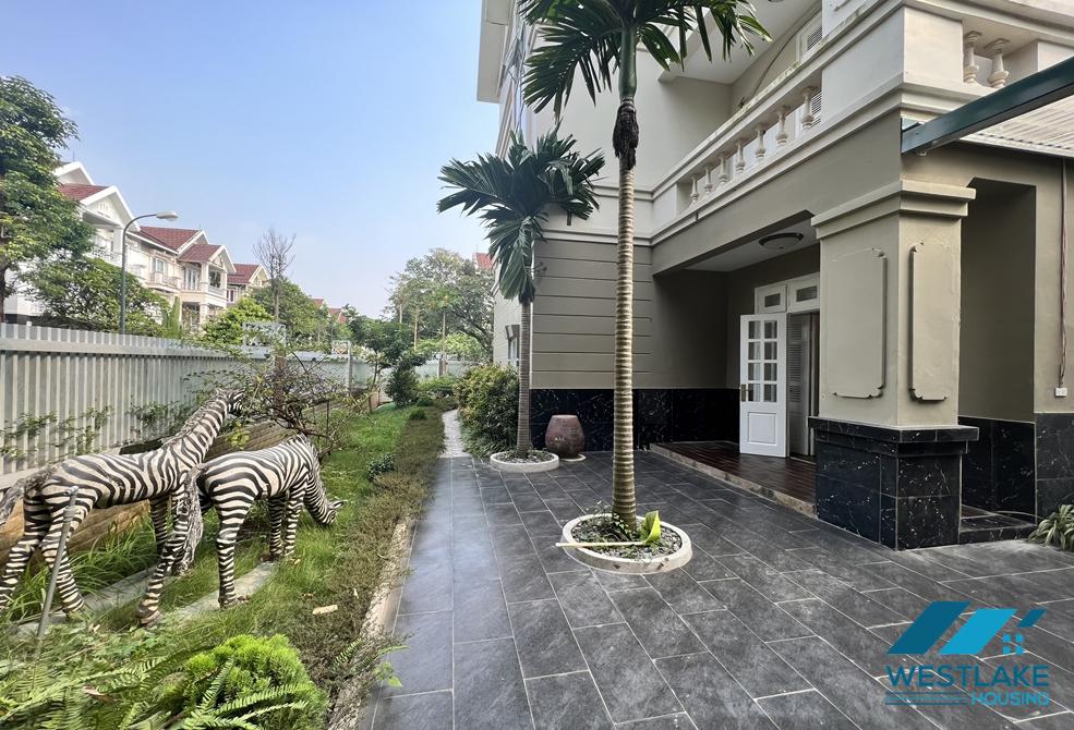 Unfurnished house with big yard and garden for rent in Ciputra, Tay Ho