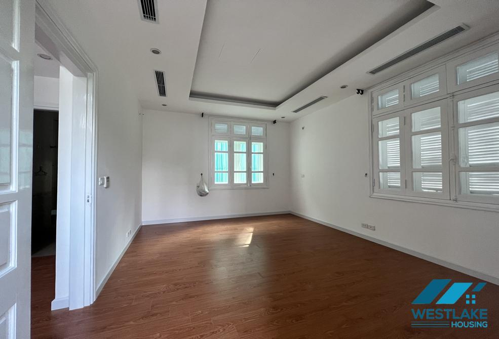 Unfurnished house with big yard and garden for rent in Ciputra, Tay Ho