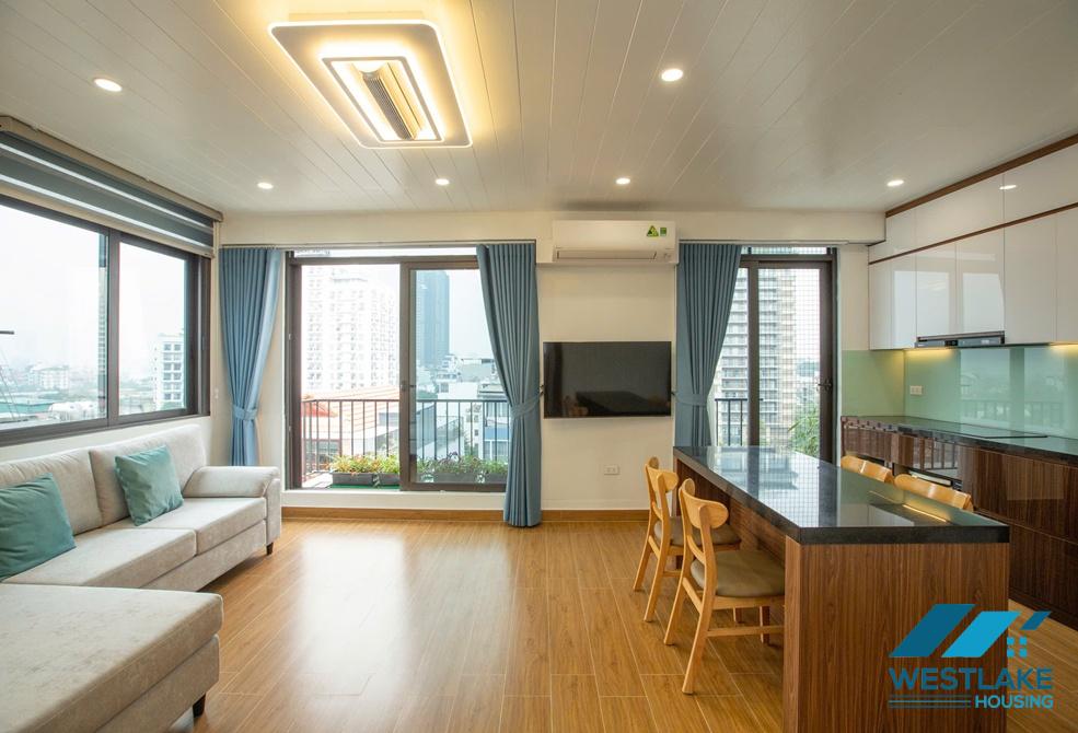 A bright one bedroom apartment on top floor for rent in Xuan Dieu area, Tay Ho, Ha Noi