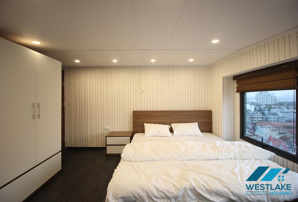 Bright one bedroom apartment on high floor for rent in To Ngoc Van street, Tay Ho, Ha Noi