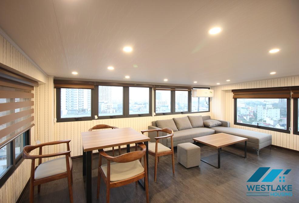 Bright one bedroom apartment on high floor for rent in To Ngoc Van street, Tay Ho, Ha Noi