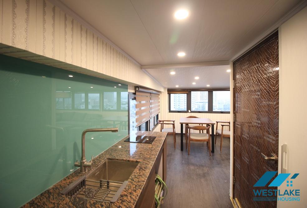 Bright one bedroom apartment on high floor for rent in To Ngoc Van street, Tay Ho, Ha Noi