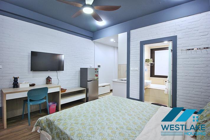 Newly renovated, modern studio apartment for rent on Trinh Cong Son Street, Tay Ho Ward, Hanoi.