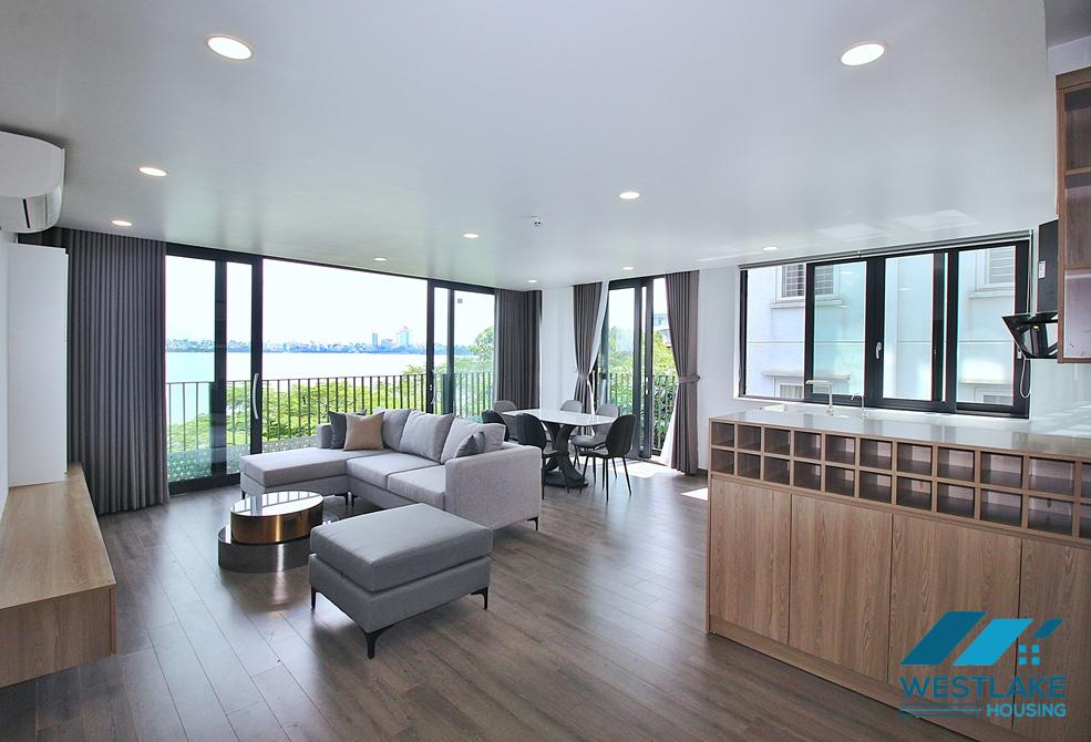 Lake view and brand new 2 beds apartment for rent in Nguyen Dinh Thi st, Tay Ho ward, Ha Noi