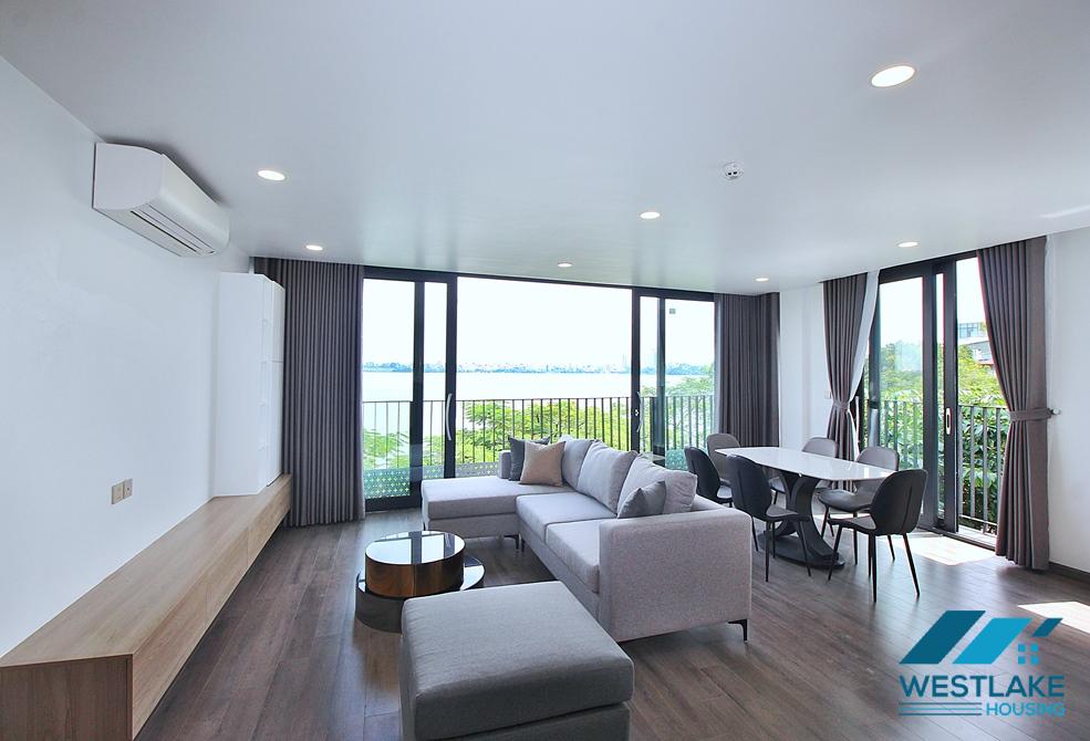 Lake view and brand new 2 beds apartment for rent in Nguyen Dinh Thi st, Tay Ho ward, Ha Noi