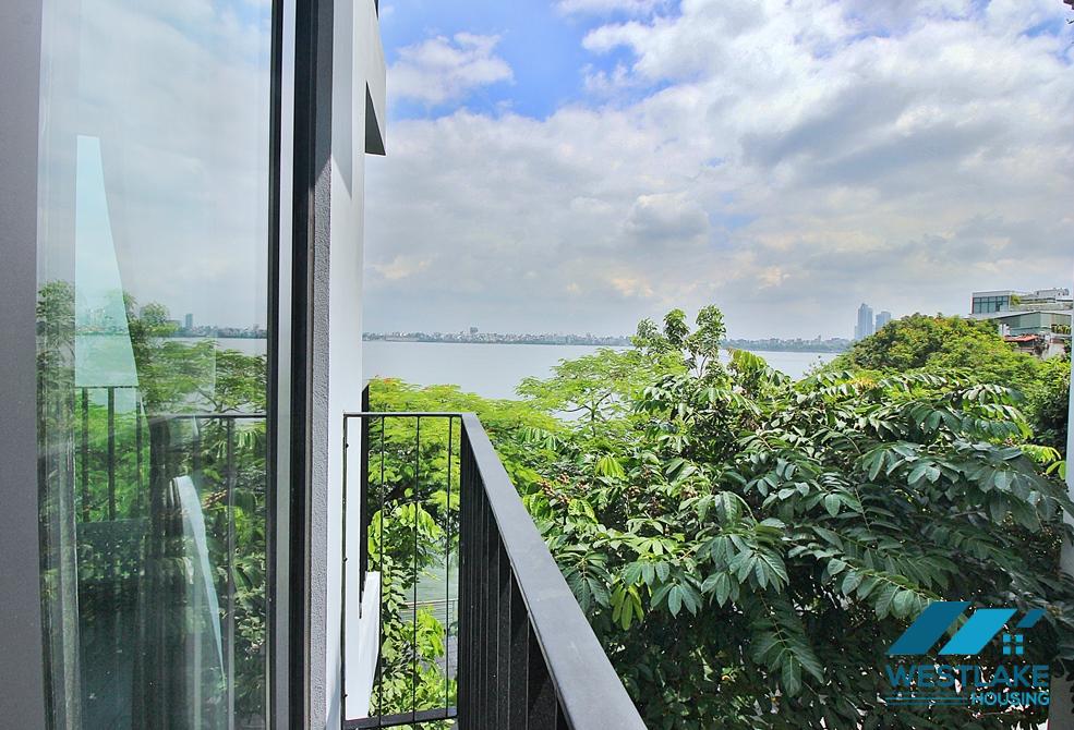 Lake view and brand new 2 beds apartment for rent in Nguyen Dinh Thi st, Tay Ho ward, Ha Noi