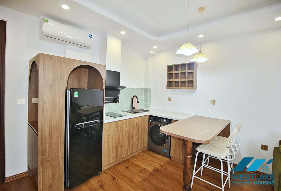 Bright one-bedroom apartment for rent on Vu Mien Street, Tay Ho Ward, Hanoi.