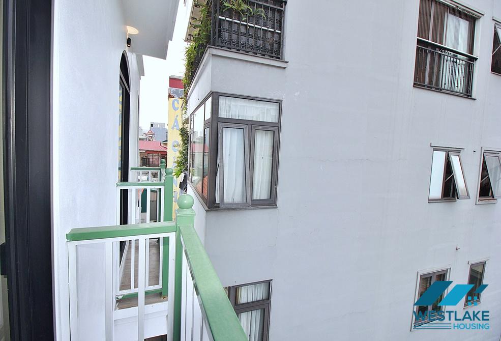 Bright one-bedroom apartment for rent on Vu Mien Street, Tay Ho Ward, Hanoi.