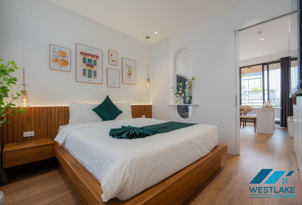 Beautiful one bedroom apartment with big terrace for rent in Tay Ho, Ha Noi