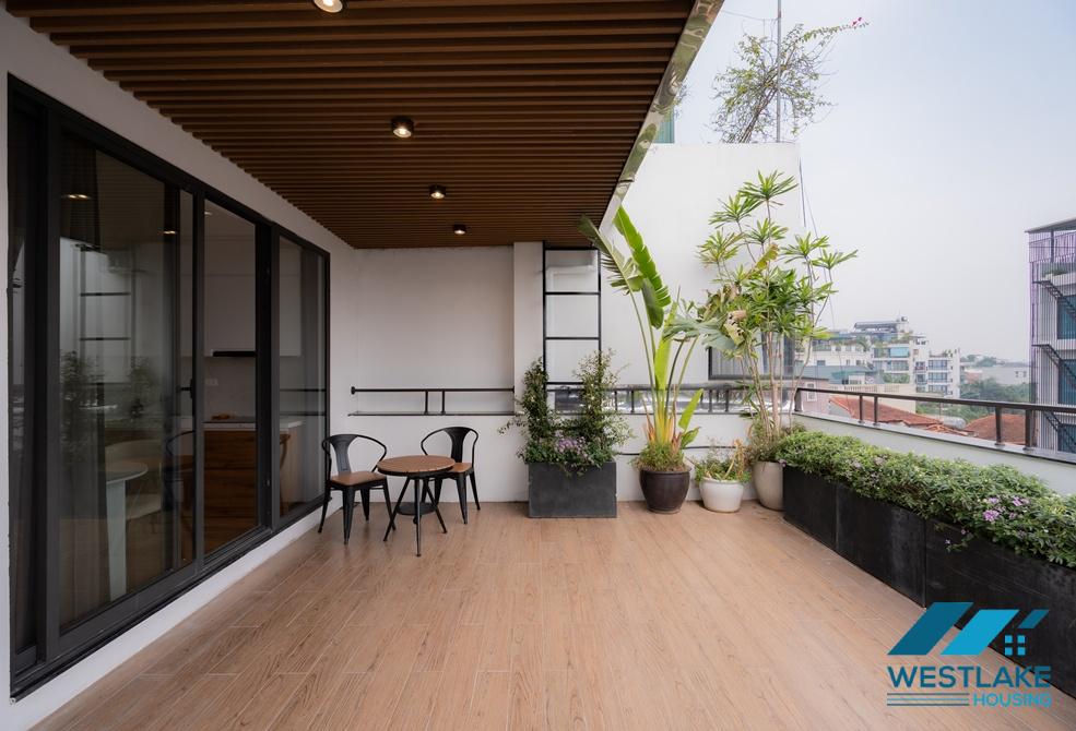 Beautiful one bedroom apartment with big terrace for rent in Tay Ho, Ha Noi