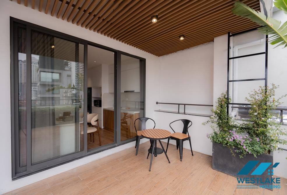 Beautiful one bedroom apartment with big terrace for rent in Tay Ho, Ha Noi