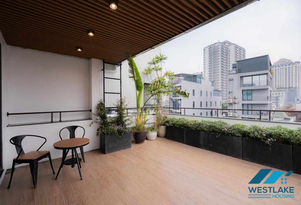 Beautiful one bedroom apartment with big terrace for rent in Tay Ho, Ha Noi