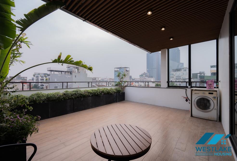Beautiful one bedroom apartment with big terrace for rent in Tay Ho, Ha Noi