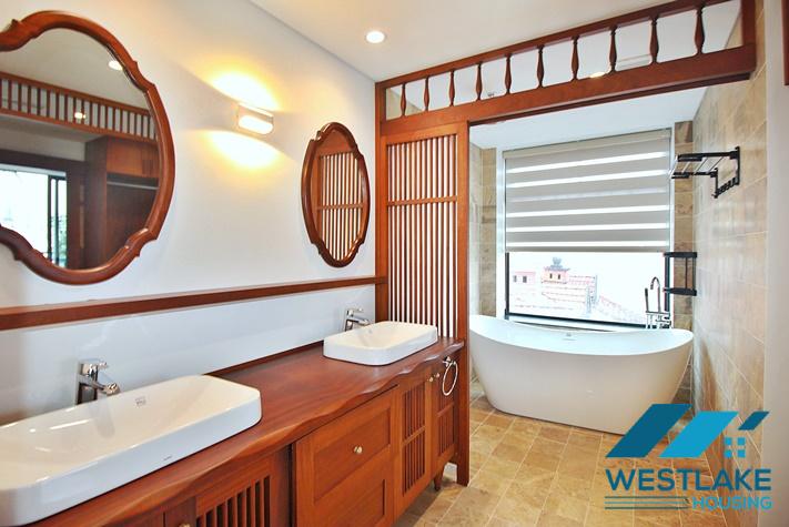 Beautiful, spacious 4-bedroom apartment with a large balcony and lake view for rent in Tu Hoa, Tay Ho, Hanoi.