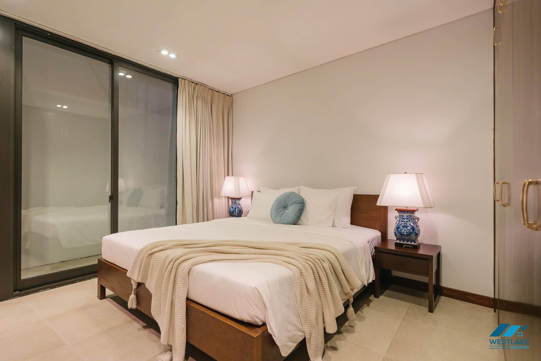 A beautiful 02 bedrooms apartment with lake view and large balcony for rent in Tay Ho, Ha Noi