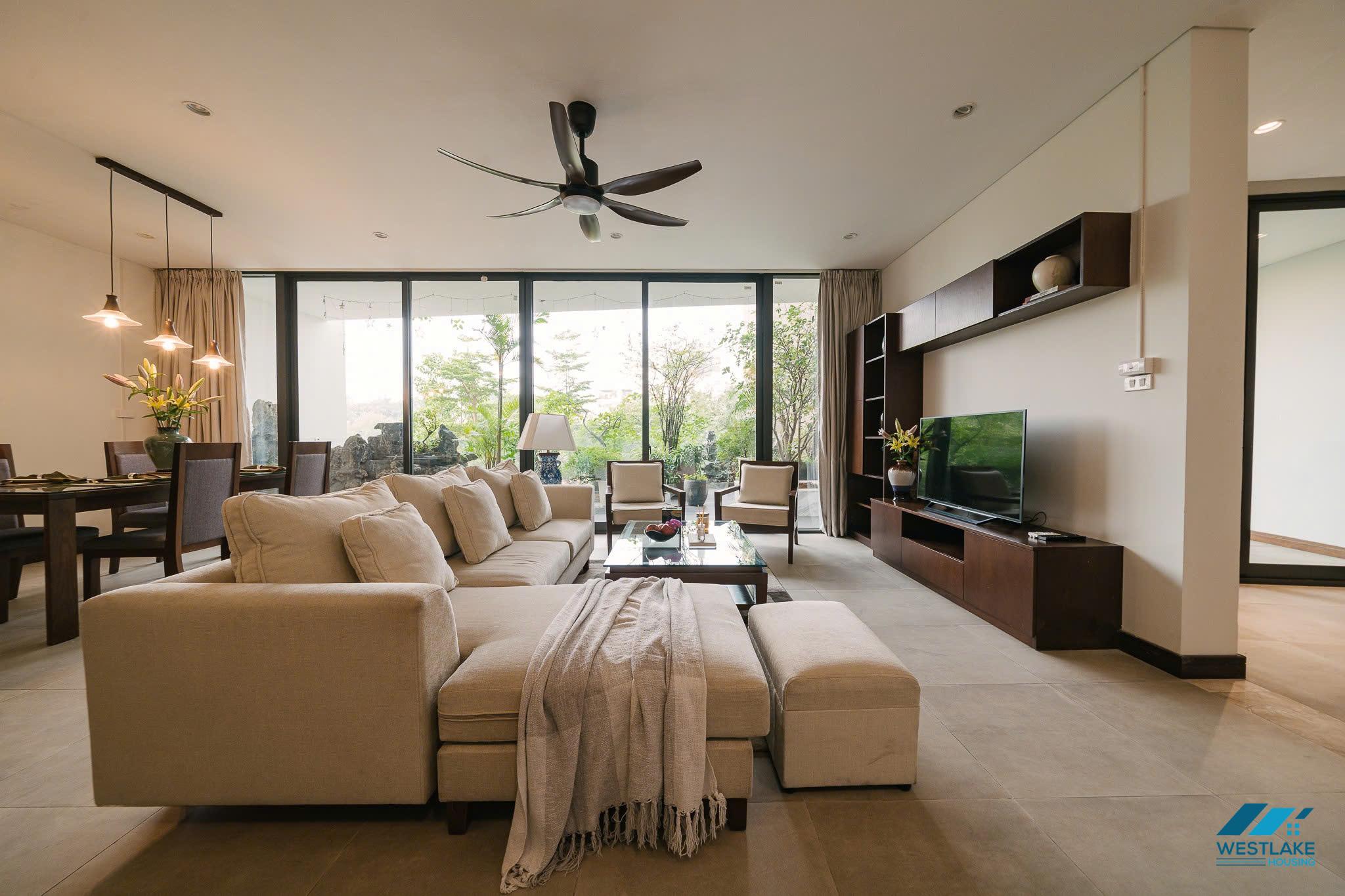 A beautiful 02 bedrooms apartment with lake view and large balcony for rent in Tay Ho, Ha Noi