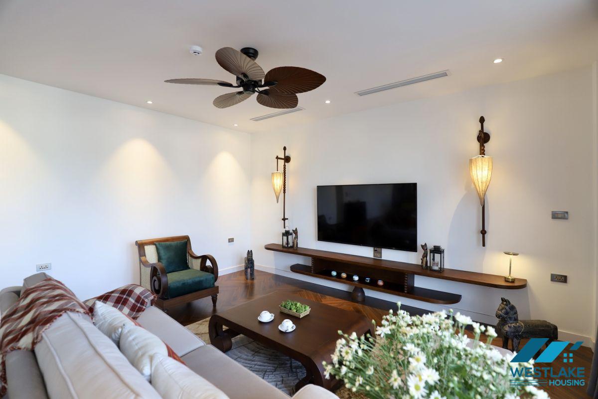 Good quality and lake view, three bedrooms apartment for rent in Truc Bach area, Ha Noi