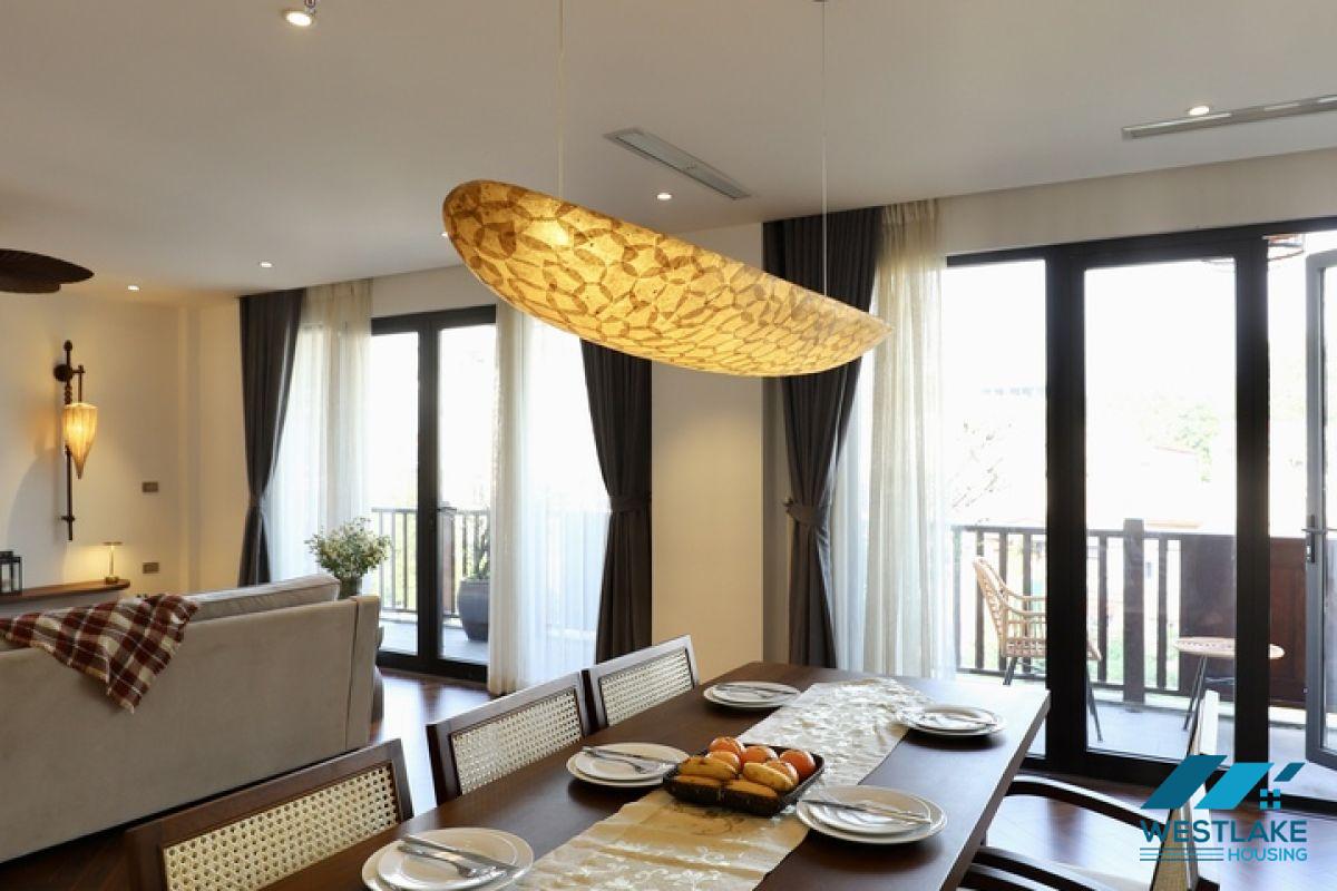 Good quality and lake view, three bedrooms apartment for rent in Truc Bach area, Ha Noi