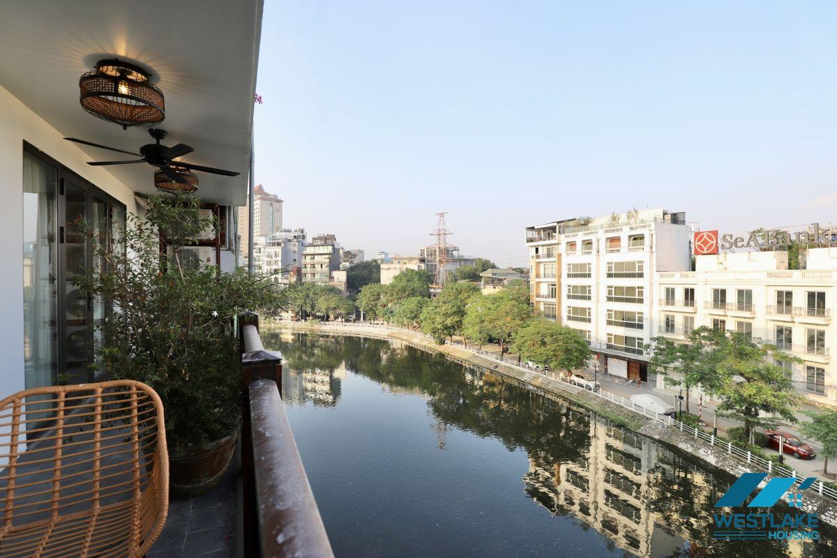 Good quality and lake view, three bedrooms apartment for rent in Truc Bach area, Ha Noi