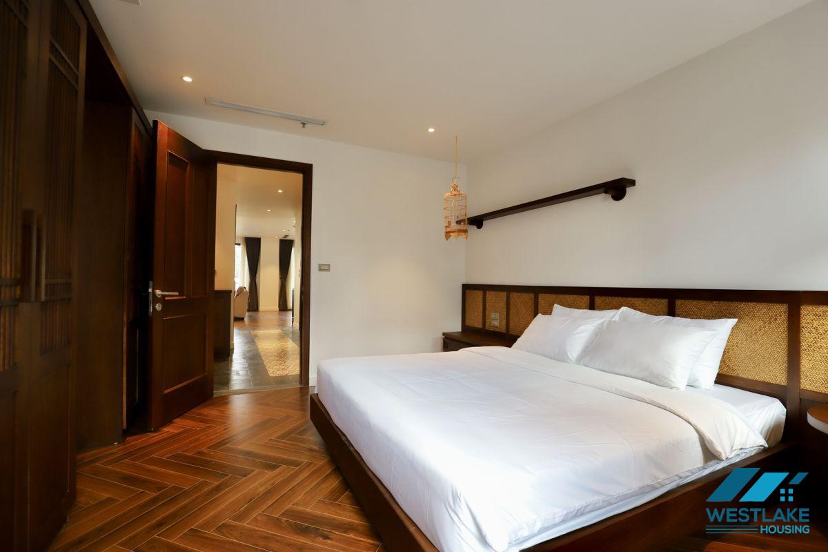 Good quality and lake view, three bedrooms apartment for rent in Truc Bach area, Ha Noi