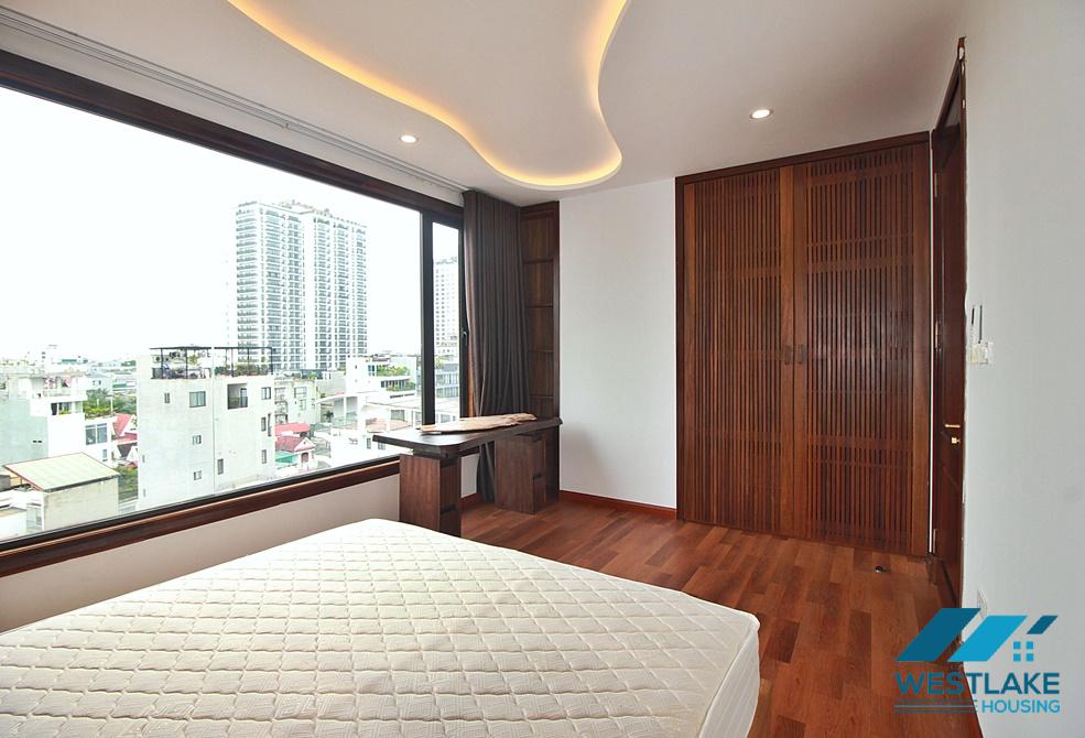 Lake view 4 bedrooms duplex apartment for rent in To Ngoc Van st, Tay Ho, Ha Noi