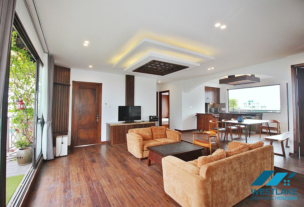 Lake view 4 bedrooms duplex apartment for rent in To Ngoc Van st, Tay Ho, Ha Noi