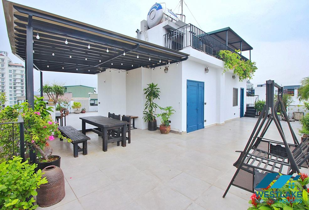 Lake view and new penhouse with four bedrooms for rent in Tay Ho, Ha Noi