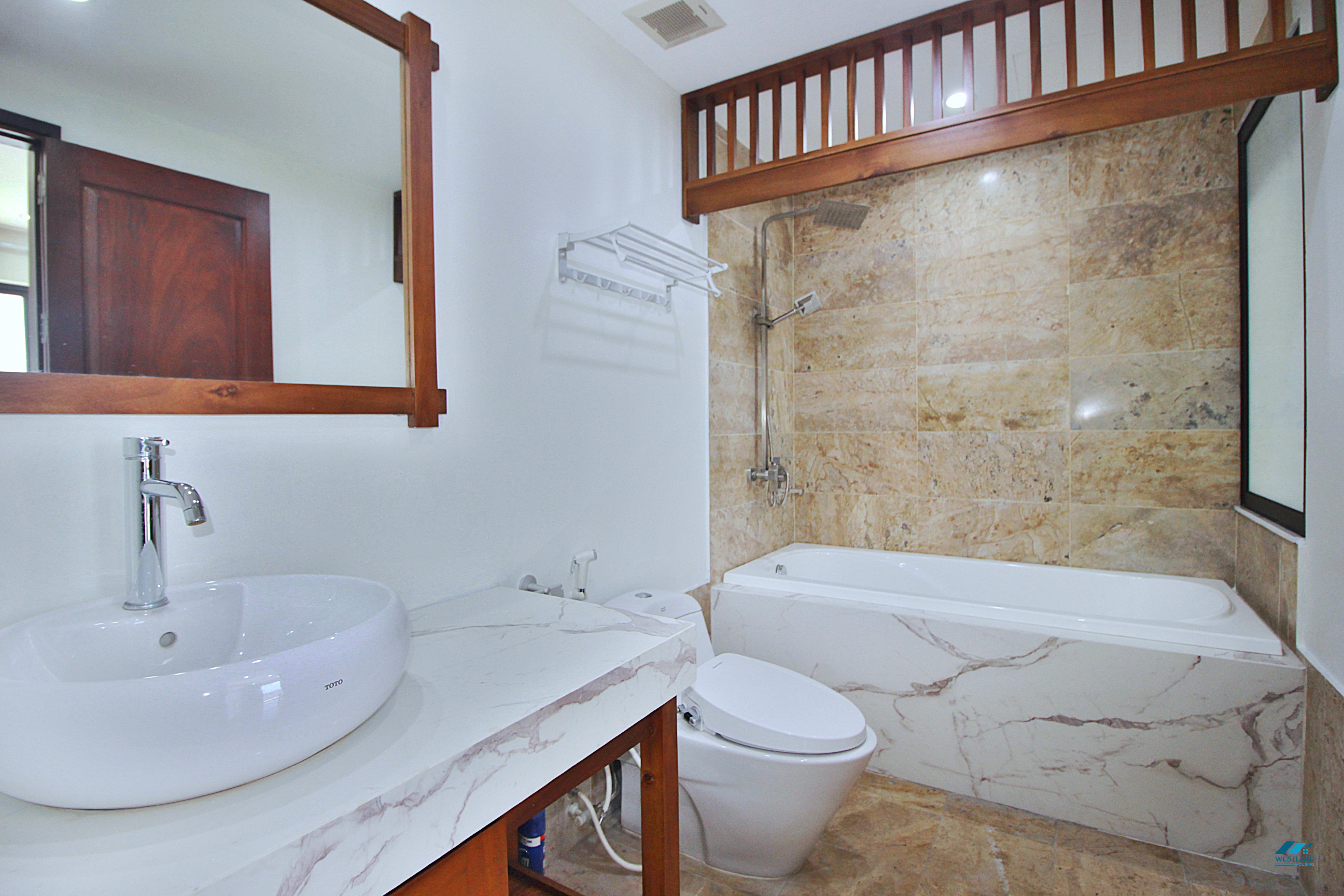 Lake view two bedrooms apartment for lease in Xom Phu, Dang Thai Mai area, Ha Noi