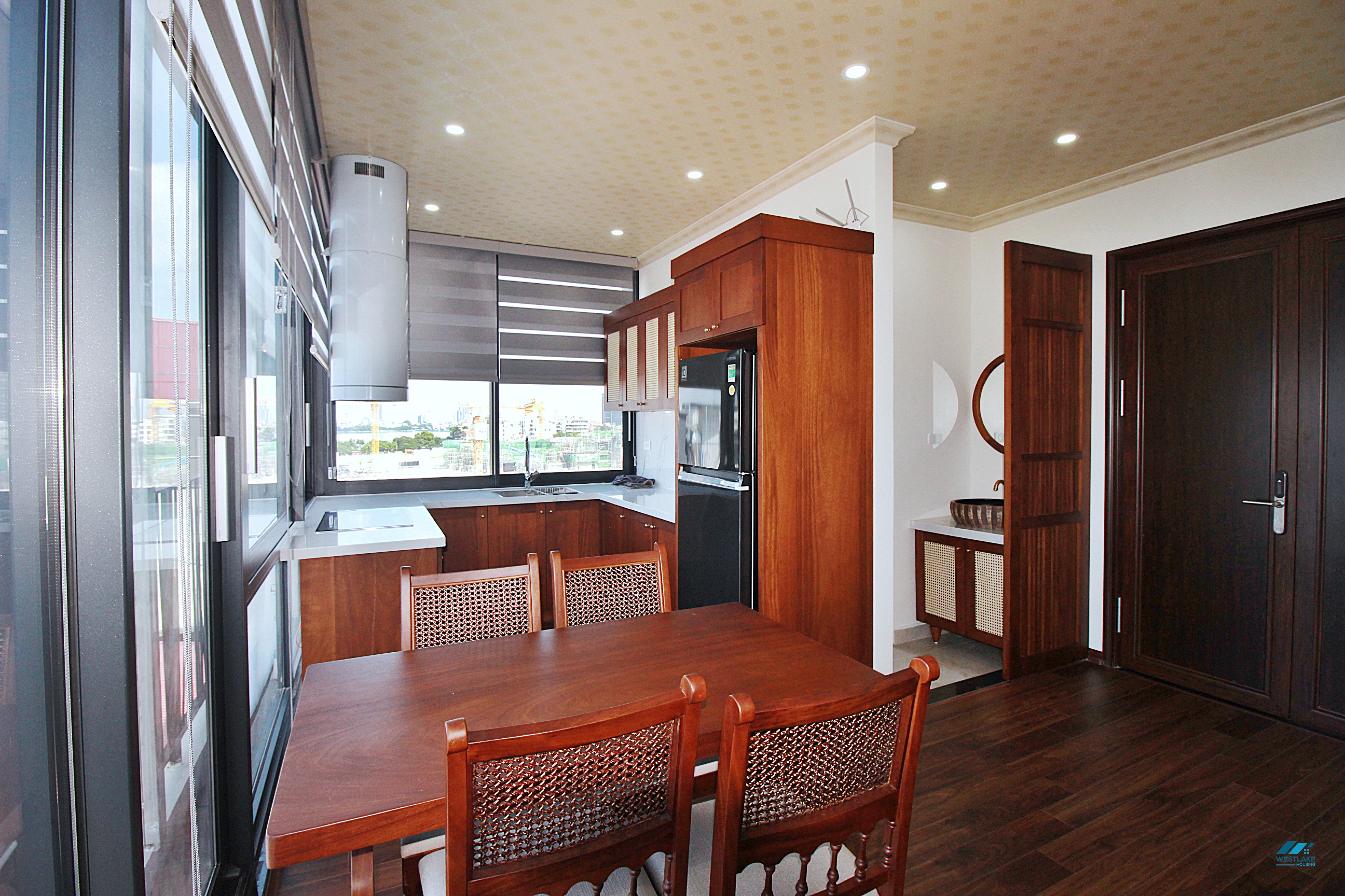 Lake view two bedrooms apartment for lease in Xom Phu, Dang Thai Mai area, Ha Noi