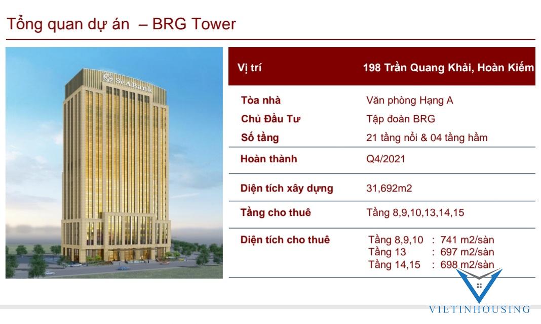 Văn phòng hạng A cho thuê tại 198 Trần Quang Khải BRG Tower