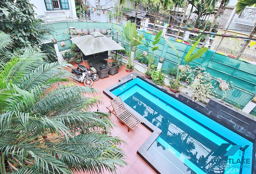 A wonderful villa with 5 bedrooms and swimming pool for rent in To Ngoc Van street, Westlake Tay Ho, Hanoi, Vietnam