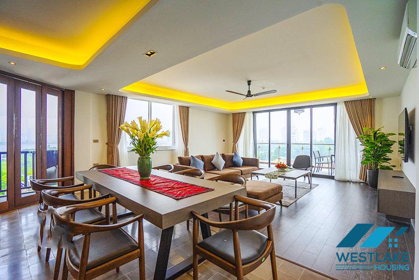 High floor and spacious 3 bedrooms apartment for rent in Dang Thai Mai, Tay Ho