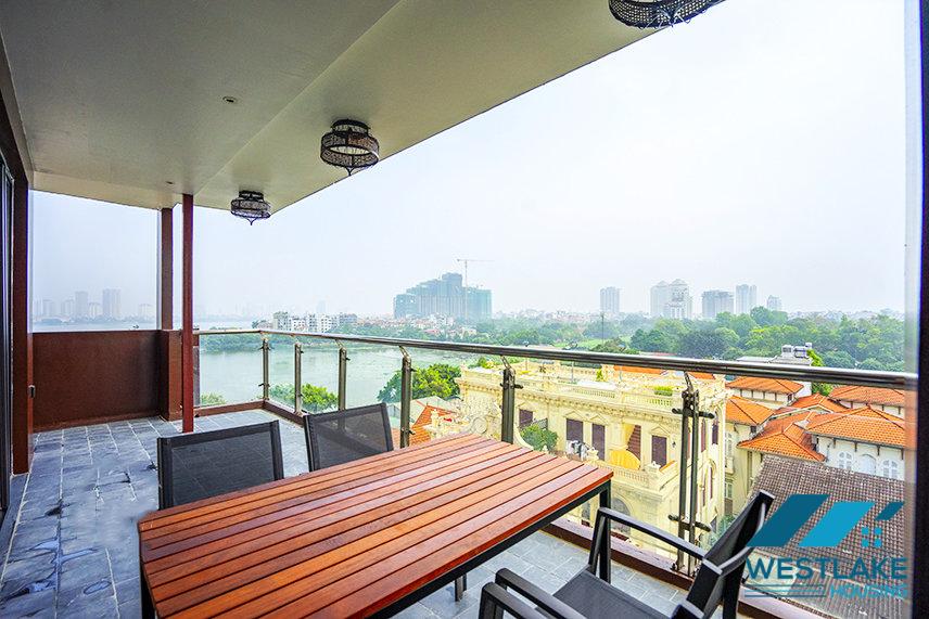 High floor and spacious 3 bedrooms apartment for rent in Dang Thai Mai, Tay Ho