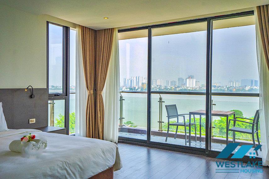 High floor and spacious 3 bedrooms apartment for rent in Dang Thai Mai, Tay Ho