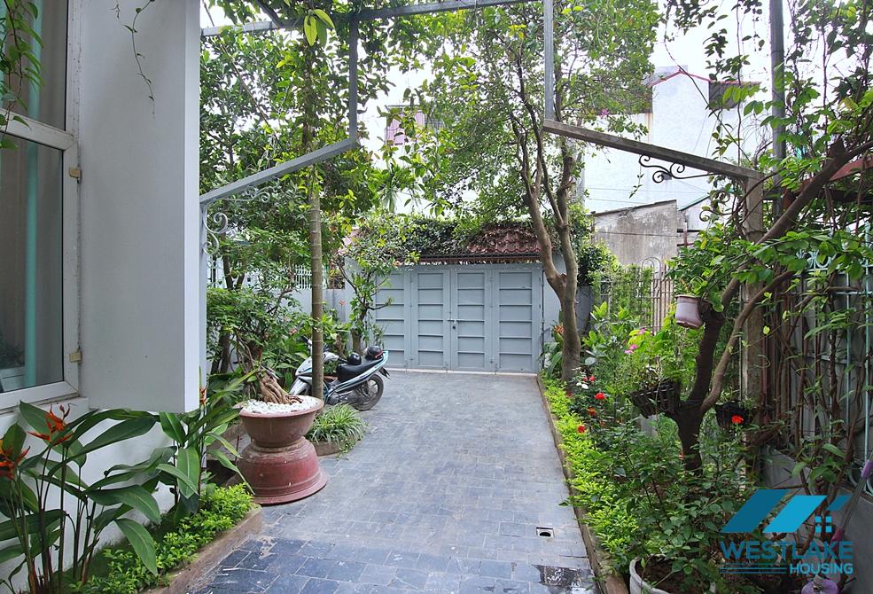 Garden 2 beds house for rent near Lotte Mall Tay Ho, Lac Long Quan