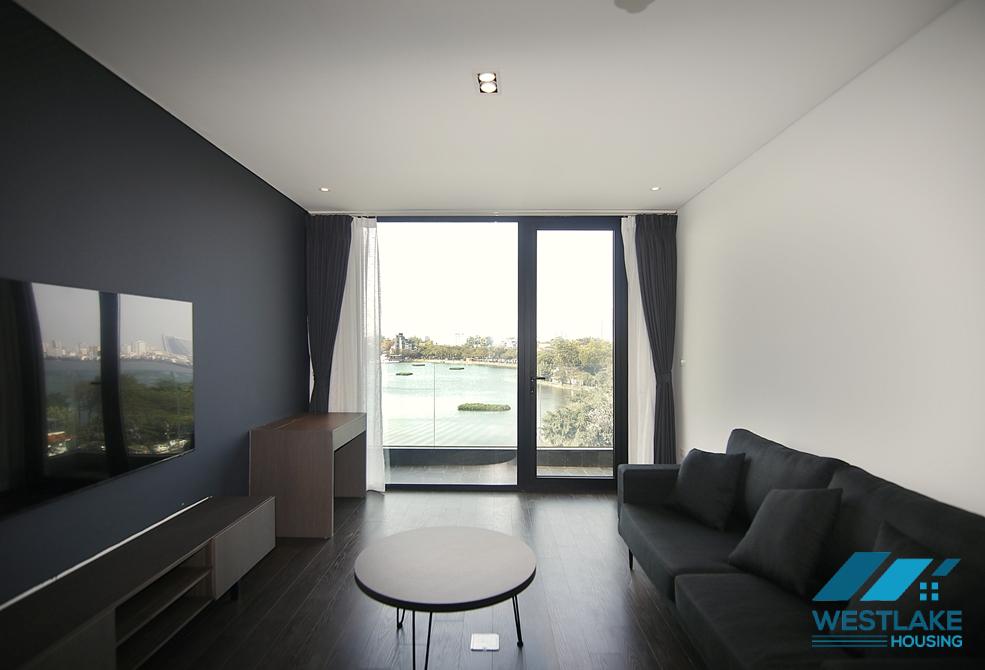 Duplex and lake view 2 beds apartment for rent in Truc Bach area