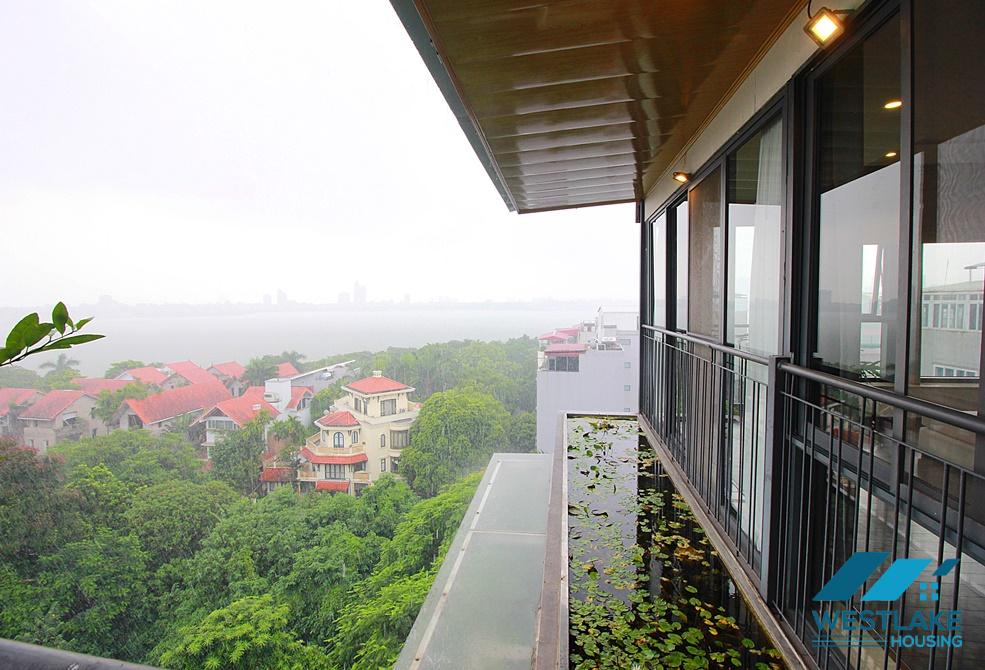 Lake view - Apartment with 4 bedrooms for rent in Quang Khanh st, Tay Ho District