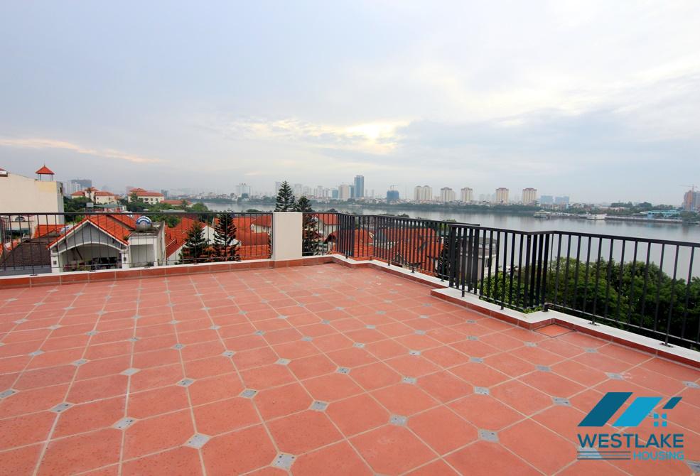 Big terrace and big balcony apartment for rent in Tay Ho