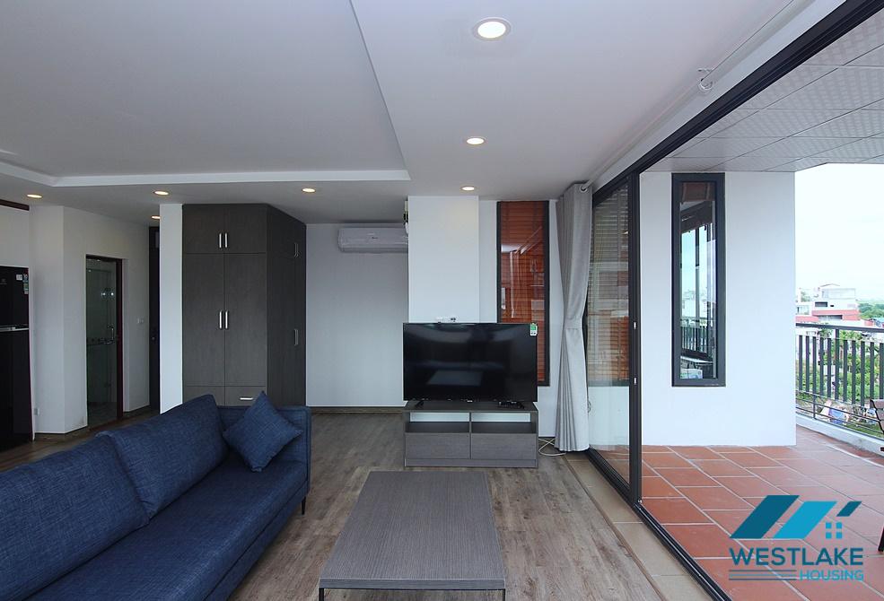 Penthouse one bedroom apartment for rent at alley 337 Au Co street, Tay Ho, Hanoi, Vietnam