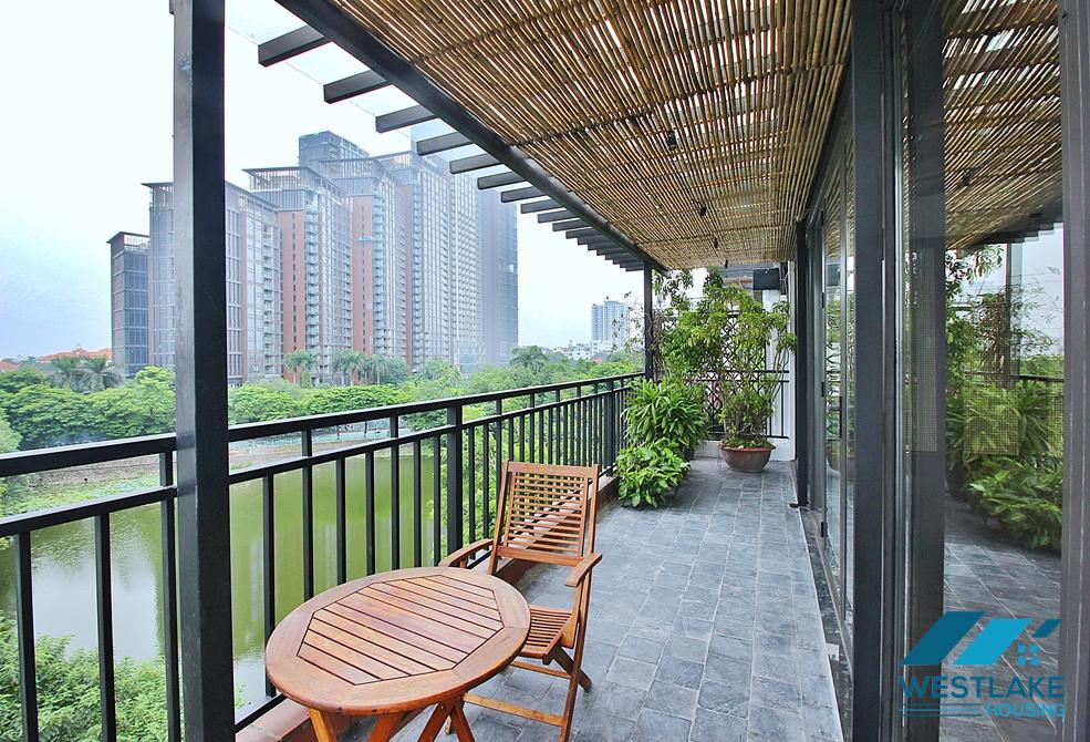 Lake view duplex 4 beds apartment for rent in Quang Khanh st, Tay Ho